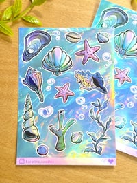 Image 1 of Holographic Seashells Sticker Sheet 