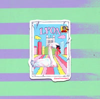 Image 1 of Lyon-Pack of three stickers 8.5 x 5.5cm