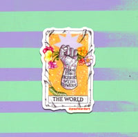 Image 1 of Flood the factories- pack of three stickers 8.5cm x 5.5cm