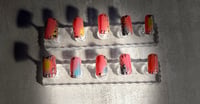 Image 1 of SHORT SQUARE LISA FRANK ACRYLIC NAILS
