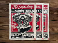 Image 1 of The Early Shovelhead Linocut Print FREE SHIPPING