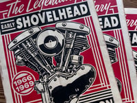 Image 2 of The Early Shovelhead Linocut Print FREE SHIPPING