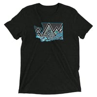 Women's WA Tidal Wave T-Shirt - Front Graphic - Womens wa tidal wave t shirt front graphic black