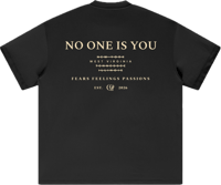 Image 2 of Heavyweight Earth Tone "No One Is You" T-Shirt - Black