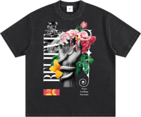 Image 1 of Heavyweight Vintage Washed "Believe" T-Shirt - Black