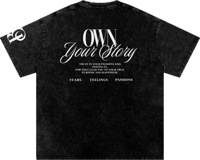 Image 2 of Oversized Snow Washed "Born to Create" T-Shirt - Black