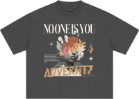 Image 1 of Oversized Boxy "Adversity" T-Shirt - Dark Gray