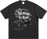 Image 1 of Heavyweight Vintage Washed "No One Is You" T-Shirt - Black