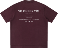 Image 2 of Heavyweight Vintage Washed "No One Is You" T-Shirt - Ume Purple
