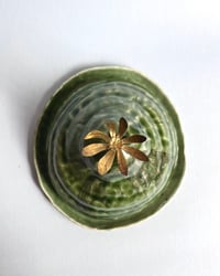 Image 3 of Brass & Jade Butter Cloche