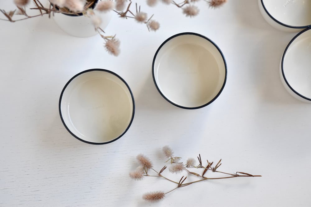 Image of 2 BLUE RIM CUPS