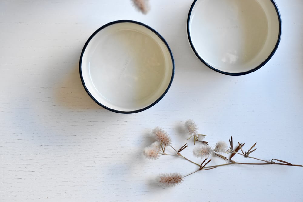 Image of 2 BLUE RIM CUPS