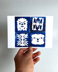 Cobalt Slip-Stenciled Tile Print