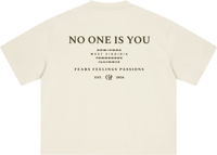 Image 2 of Oversized Boxy "No One Is You" T-Shirt - Mild Apricot