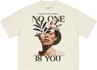 Image 1 of Oversized Boxy "No One Is You" T-Shirt - Mild Apricot