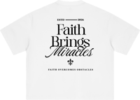Image 2 of Oversized Boxy "Faith" T-Shirt - White