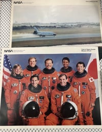 Image 8 of Framed NASA Postage Stamps, 8x10 Photo Cards x6 + STS-41-C Shuttle Mission Decal