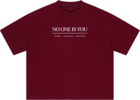 Image 1 of Oversized Boxy "Own Your Story" T-Shirt - Dark Red