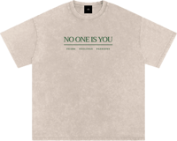 Image 1 of Oversized Snow Washed "No One Is You" T-Shirt - Apricot