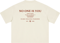 Image 2 of Oversized Boxy "No One Is You FFP" T-Shirt - Mild Apricot