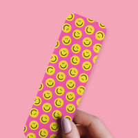 Image 1 of Retro Smiley Face Bookmark | Pink Aesthetic Bookmark for Readers | Cute Y2K Bookish Gift | Double...