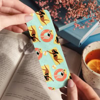 Image 2 of Retro Yellow Beach Girl Bookmark | Cute Pink Aesthetic Bookmark for Readers | Fun Summer Y2K Book...