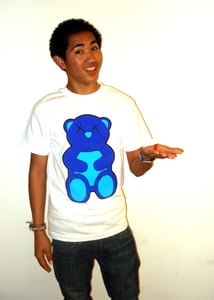 Image of Gary Gummy Bear Tee White/Blue Color