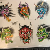Image 2 of 1995 Official Tattoo brand demon head sheet production 396-c