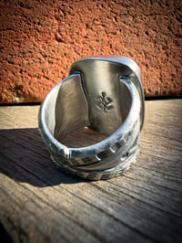 Image 7 of WL&A Handmade Heavy Ingot Blue Ribbon Sunrise Ring - Size 10