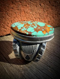 Image 3 of WL&A Handmade Heavy Ingot Gem Webbed Royston Sunrise Ring - Size 11