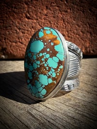 Image 1 of WL&A Handmade Heavy Ingot Gem Webbed Royston Sunrise Ring - Size 11