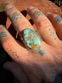 Image 5 of WL&A Handmade Heavy Ingot Gem Webbed Royston Sunrise Ring - Size 11