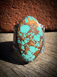 Image 2 of WL&A Handmade Heavy Ingot Gem Webbed Royston Sunrise Ring - Size 11