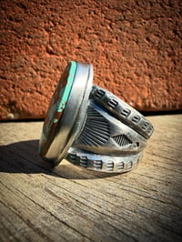 Image 6 of WL&A Handmade Heavy Ingot Gem Webbed Royston Sunrise Ring - Size 11