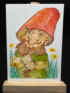Image of Mushroom Gnome ACEO 3.5"x2.5" Art Card