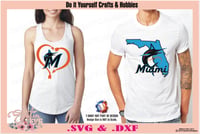 Image 2 of Florida Marlins Baseball Set Design SVG Files, Cricut, Studio, Digital Cut Files