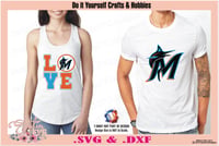 Image 4 of Florida Marlins Baseball Set Design SVG Files, Cricut, Studio, Digital Cut Files