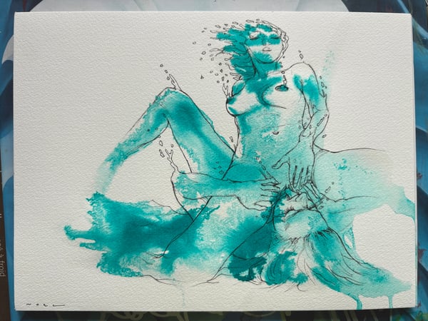 Image of Wave Study 5 - Original 9”x12”