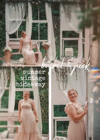Image 1 of June 8/August 5: Bushel & Peck Sunset Session (Vintage Truck, Garden, Barn, Swing)