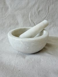 Image 2 of White Stone Mortar & Pestle