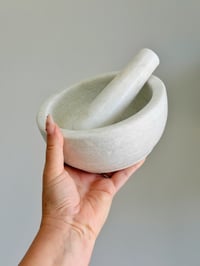 Image 1 of White Stone Mortar & Pestle