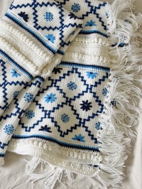 Image 1 of Blue Poppy Hand Knit Throw