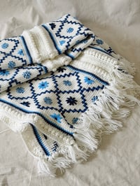 Image 3 of Blue Poppy Hand Knit Throw