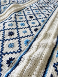 Image 4 of Blue Poppy Hand Knit Throw