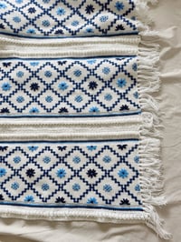 Image 5 of Blue Poppy Hand Knit Throw