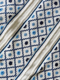 Image 2 of Blue Poppy Hand Knit Throw