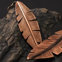 Copper&Silver feather earrings 