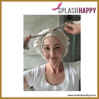 Image 1 of Splash Happy™ Cloud Bonnet – Silk Sleep Bonnet for Overnight Curl Protection