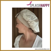 Image 2 of Splash Happy™ Cloud Bonnet – Silk Sleep Bonnet for Overnight Curl Protection