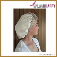 Image 3 of Splash Happy™ Cloud Bonnet – Silk Sleep Bonnet for Overnight Curl Protection